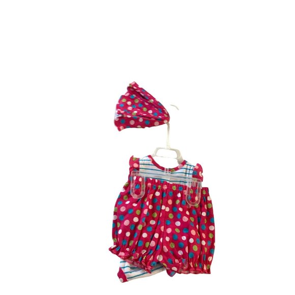 New Gerbers Girls Infant Baby Size 6 9 months 3. piece Set outfit Pink Polka Str - Picture 3 of 5